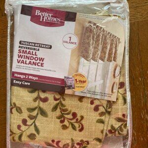 Better Homes and Gardens Tuscan Retreat Reversible Valance 50” X 14” NEW